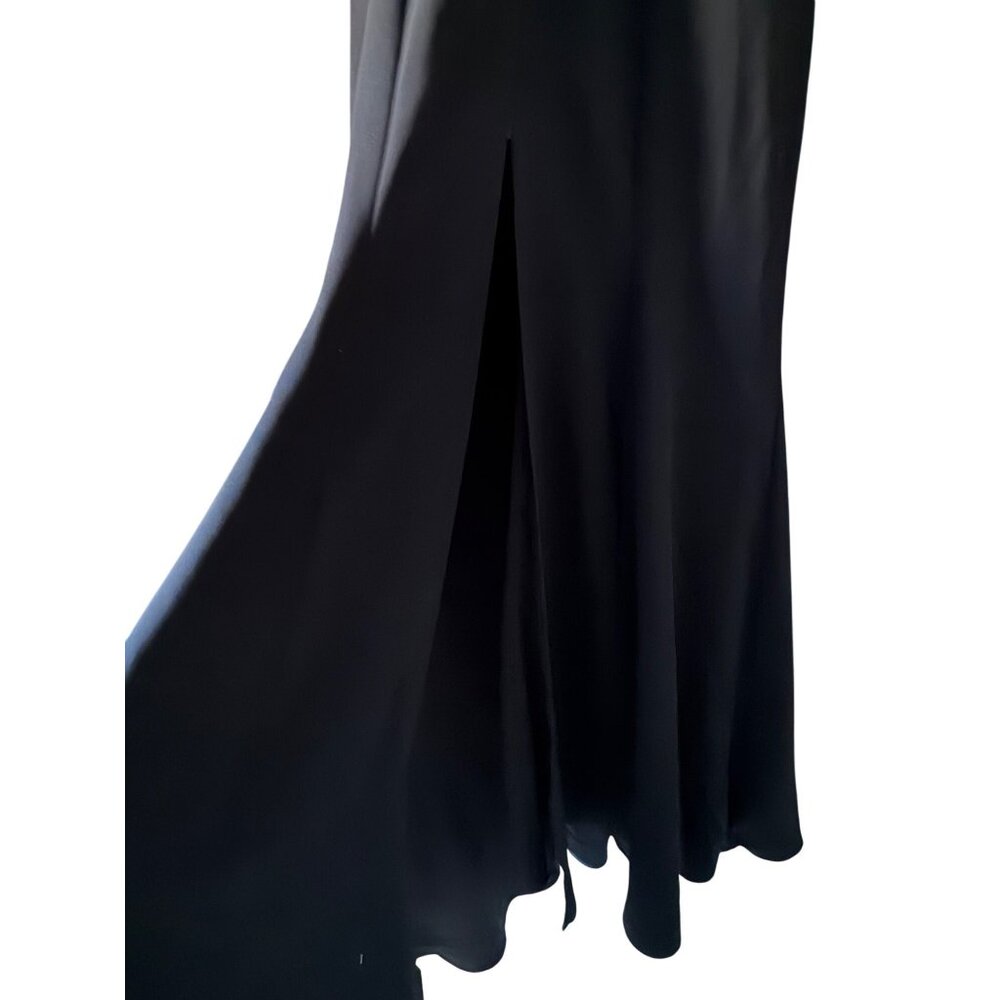 Miss Max Black Halter Evening Gown with Floral Appliqué Size 44 L - Picture 11 of 16